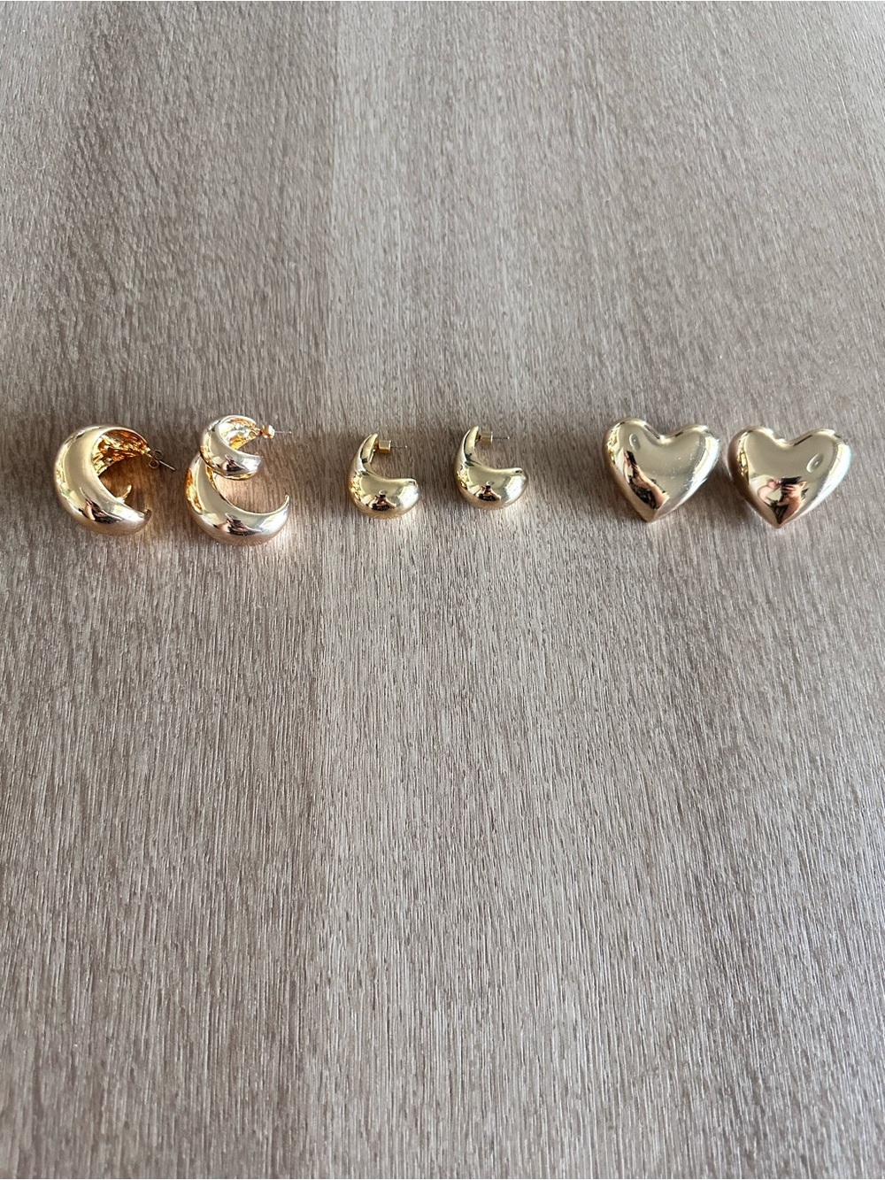 Zara Set of 3 Pair of Earrings in Gold Tone
